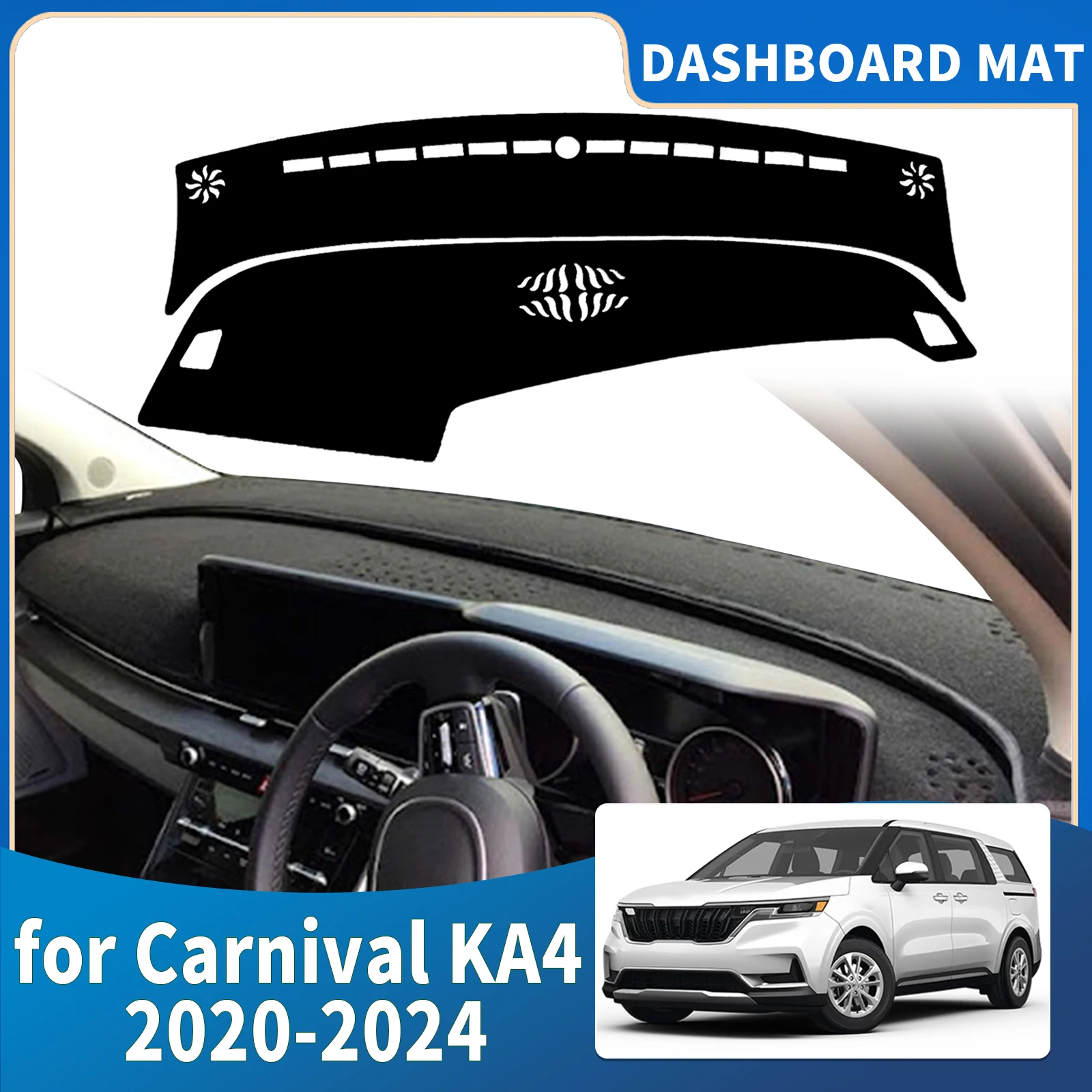 

for Carnival KA4 2024 2023 2022 2021 2020 High Quality Dashboard Cover Mat Sunshade Anti‑UV Protector Dash Pad Accessories
