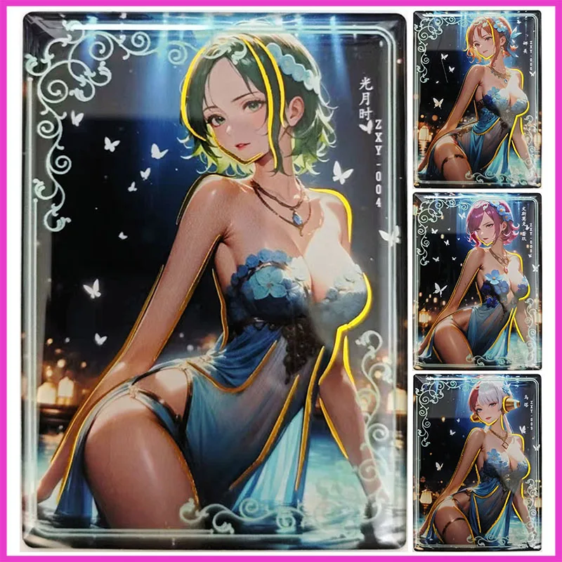 

Anime ONE PIECE Rare ZXY Game Refraction Collectible Cards Kozuki Toki Nami Vinsmoke Reiju Uta Toys for boys Birthday Present