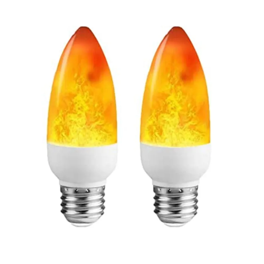 

LED Flame Effect Light Bulb E26 Flickering Candelabra Light Bulbs 4w Warm Yellow Candle Bulbs with Gravity Sensor Flickering Li