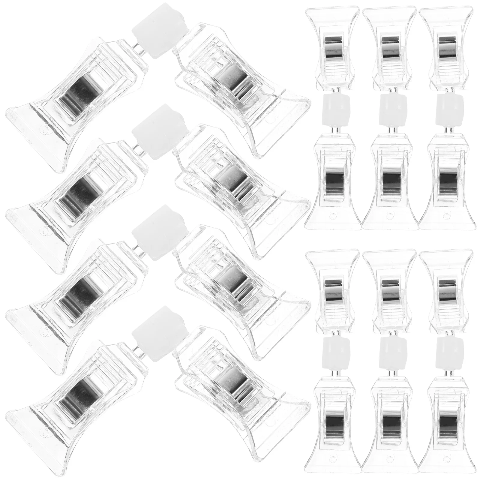 

10pcs Ad Folder Plastic Merchandise Sign Clip Rotatable Holder Adjustable Clamp for Retail Rack Shelf Display Clear Clips Small