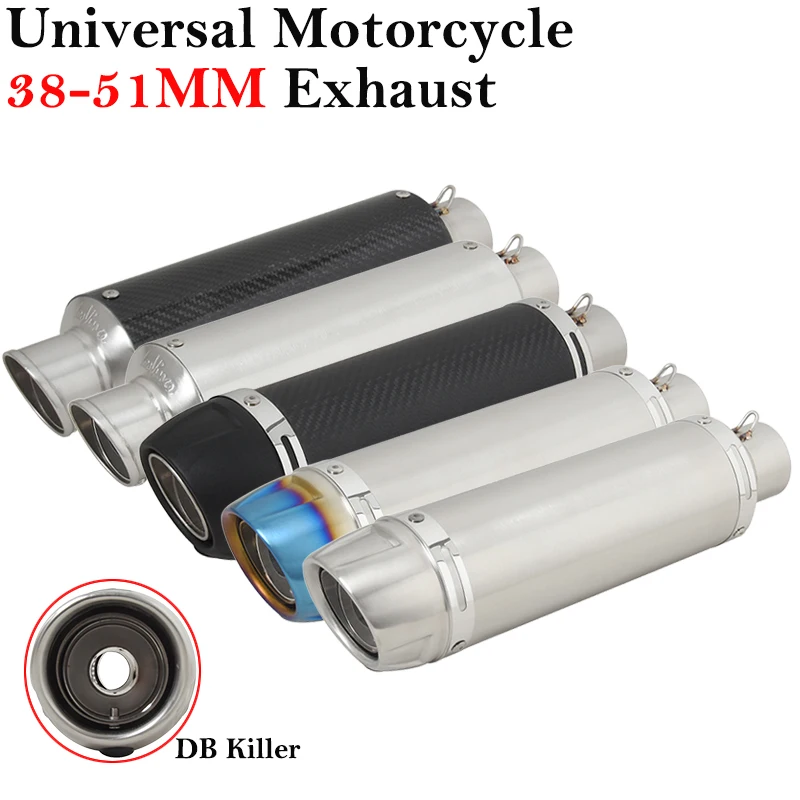 

Universal Motorcycle 51MM Inlet Carbon Fiber Exhaust Pipe Escape Left & Right Tail Muffler DB Killer For NMAX155 ER6N FZ6 PCX125