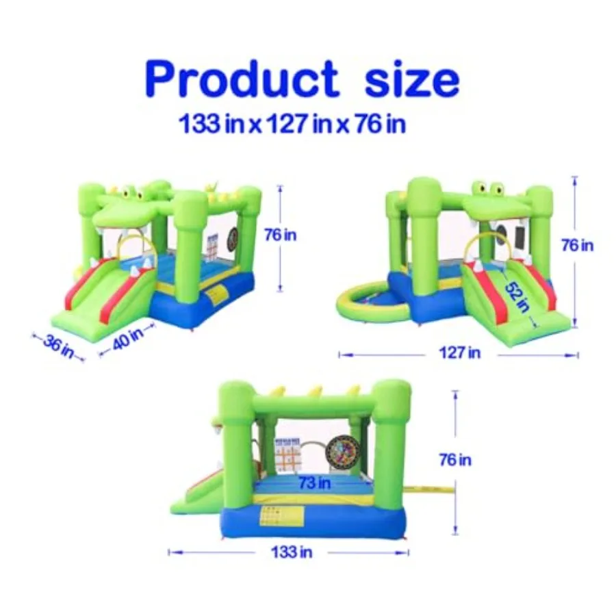 Opblaasbaar springhuis met glijbaan Springkasteel met ventilator en ballenbakhuis Twee dartdoelspel
