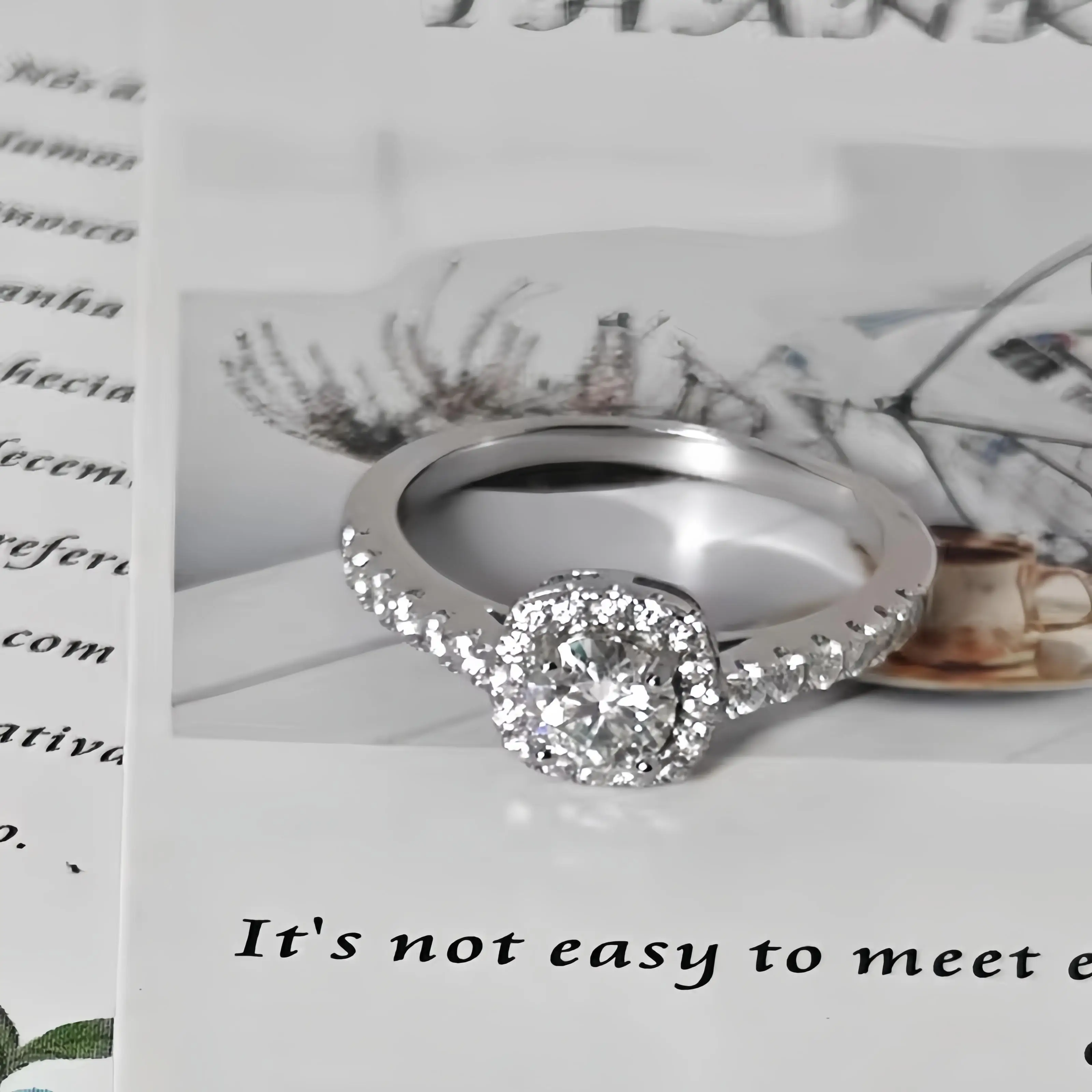 

Exquisite Fashion Moissanite Round Engaged Bridal Wedding Ring Anniversary Gift Jewelry