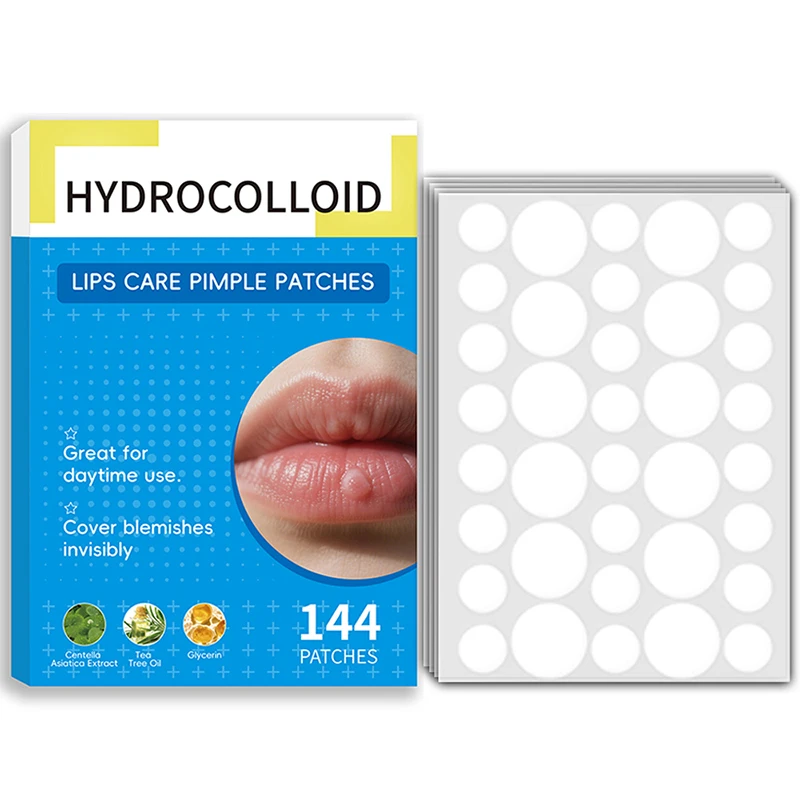 

144pcs Hydrocolloid Mouth Blister Patch Cold Sore Healing Invisible Lip Care Patches For Sore Relief