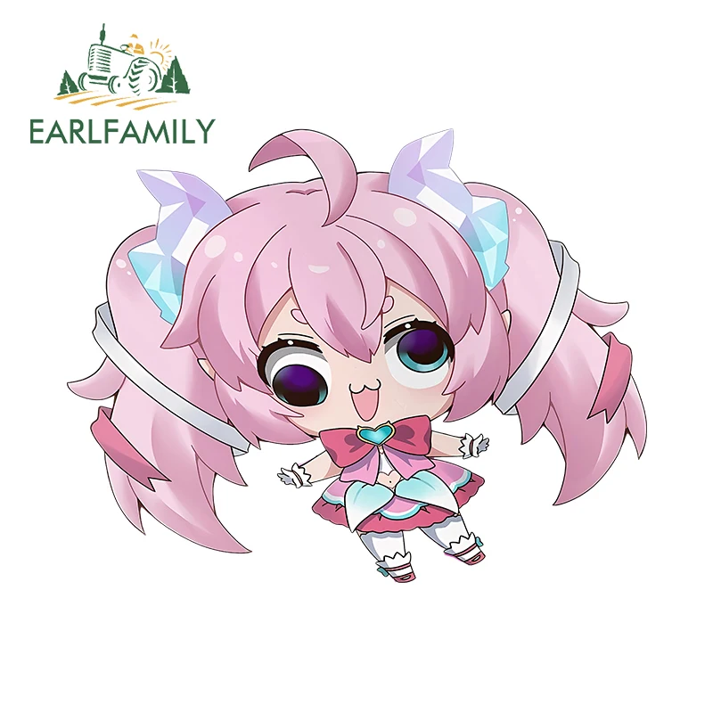 EARLFAMILY 13cm X 10.2cm for Chibidoki Vtuber Funny Chibi Kawaii Car Stickers Personality Sunscreen Decals Car Accessories