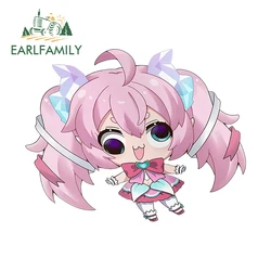 EARLFAMILY 13cm X 10.2cm for Chibidoki Vtuber Funny Chibi Kawaii Car Stickers Personality Sunscreen Decals Car Accessories