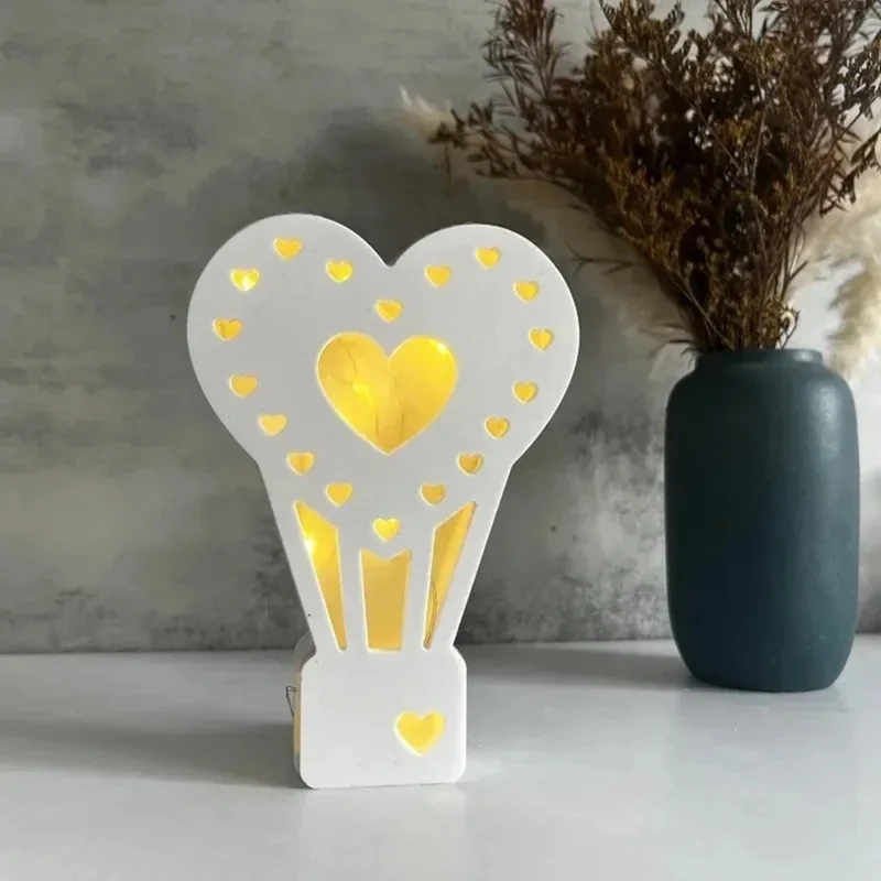 Hot Air Balloon Silicone Mold Gypsum DIY Xingxing Aixin House Decoration Mold Tea Candle Holder Cement Gypsum Mold