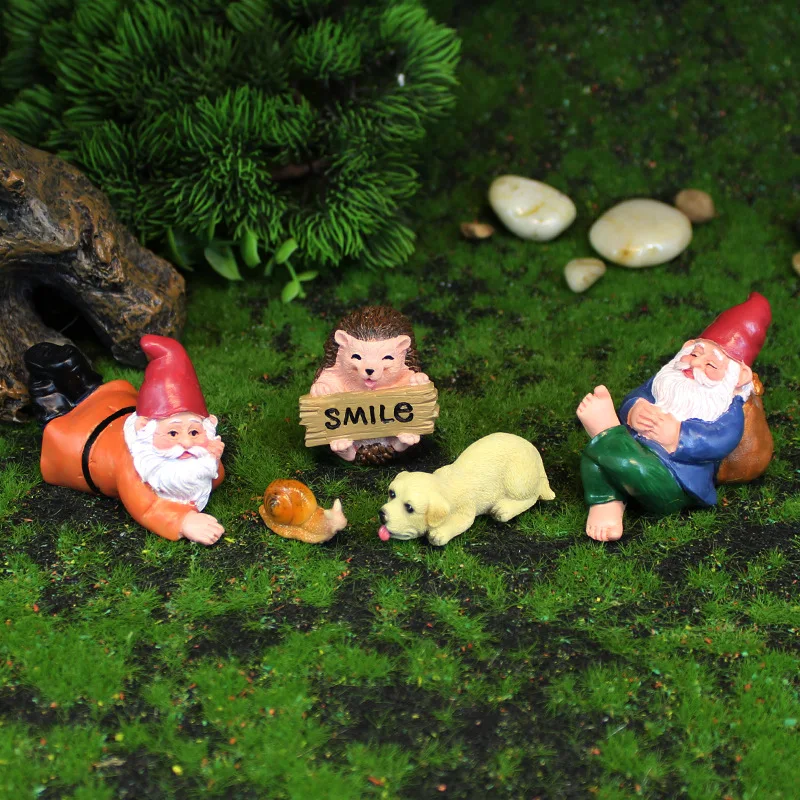 

Creative Gnome Dwarf Art Sculptures Mini Dwarf Funny Miniature Micro Landscape Outdoor Figurine Ornament Tabletop Lawn Porch Dec