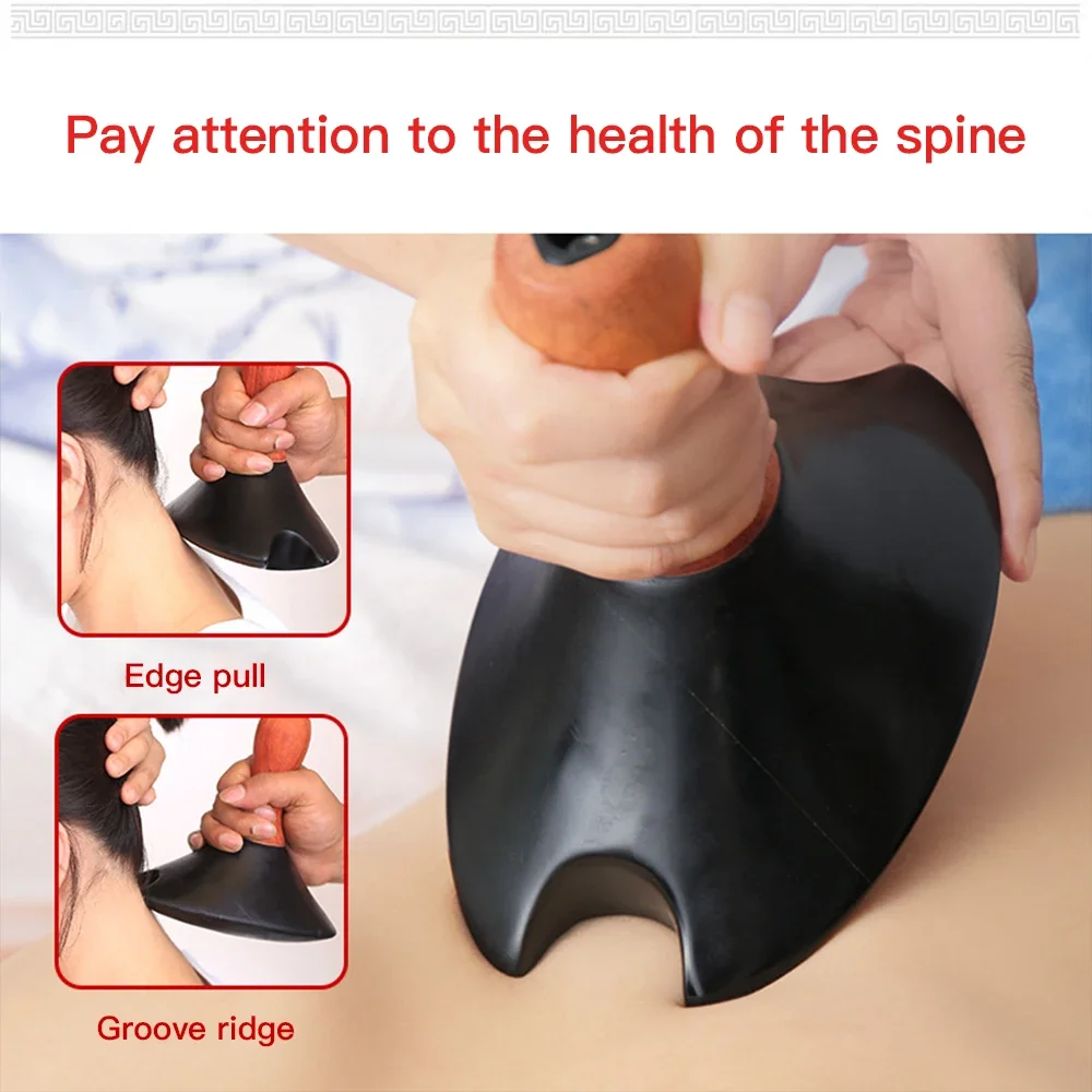 Thick Hot Stone Electric Body Massager Natural Stone Needle Gua Sha Spa Neck Back Massage Tools Fat Burning Slimming Health Care