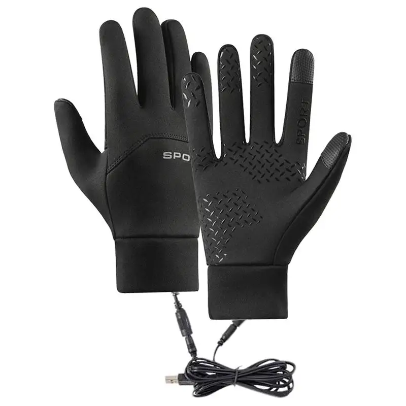 

Electric Heated Gloves Winter Warm Gloves USB Touch Screen Gloves Motorcycle Snowboard Cycling Hand Warmer for Driving Skiing