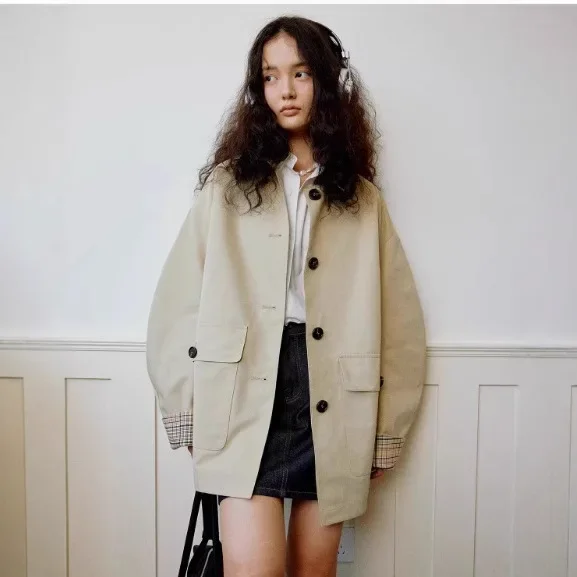 

Весенне-осенняя модная новая женская ветровка, пальто для поездок на работу, для отдыха, ветровка High Street