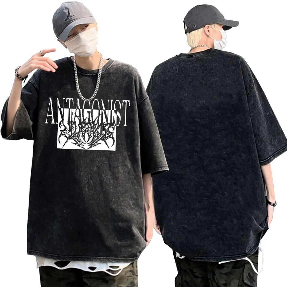 Washed Vintage Rapper Playboi Carti Antagonist Tour Graphic Tshirt Men Opium Fashion Hip Hop T-shirt Male Oversized Cotton Tees