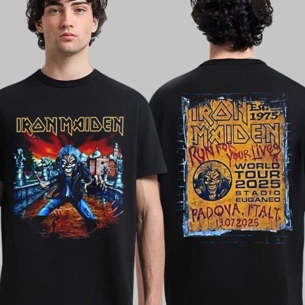 Памятная футболка Iron Maiden Run for Your Live, выполненная в нескольких стран мира, мужская хлопковая футболка, летняя