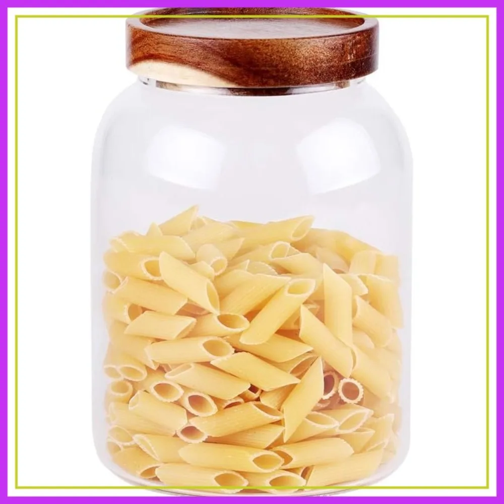 Frasco de vidrio con tapa hermética para café, té, miel, especias, dispensador de cereales de 6.3 pulgadas