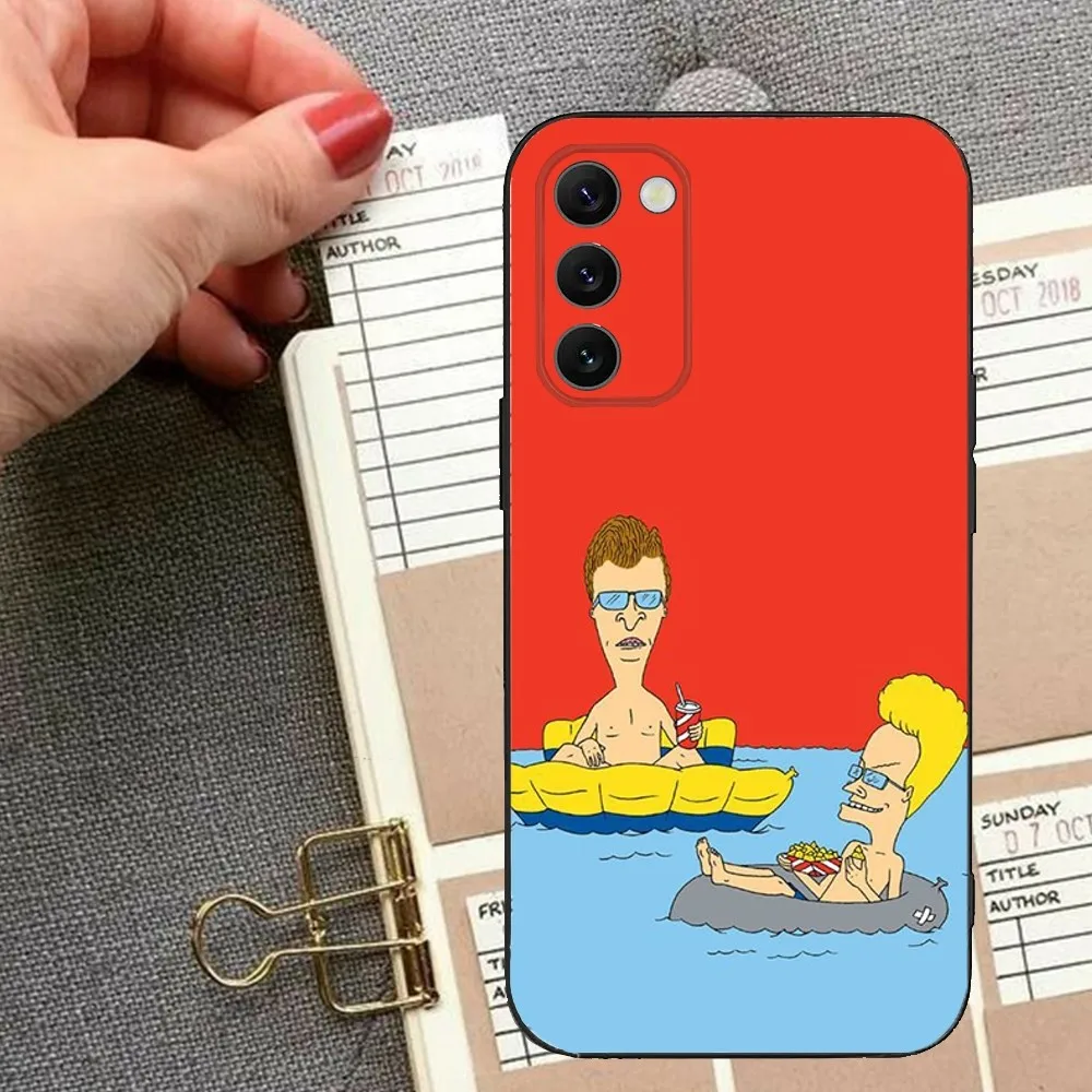 B-Beavis and B-Butt-Head Phone Case For Samsung S24,23,23,22,30,21,10,9,Note20 Ultra,Lite,Ultra,5G,Plus,FE,Black Soft Case