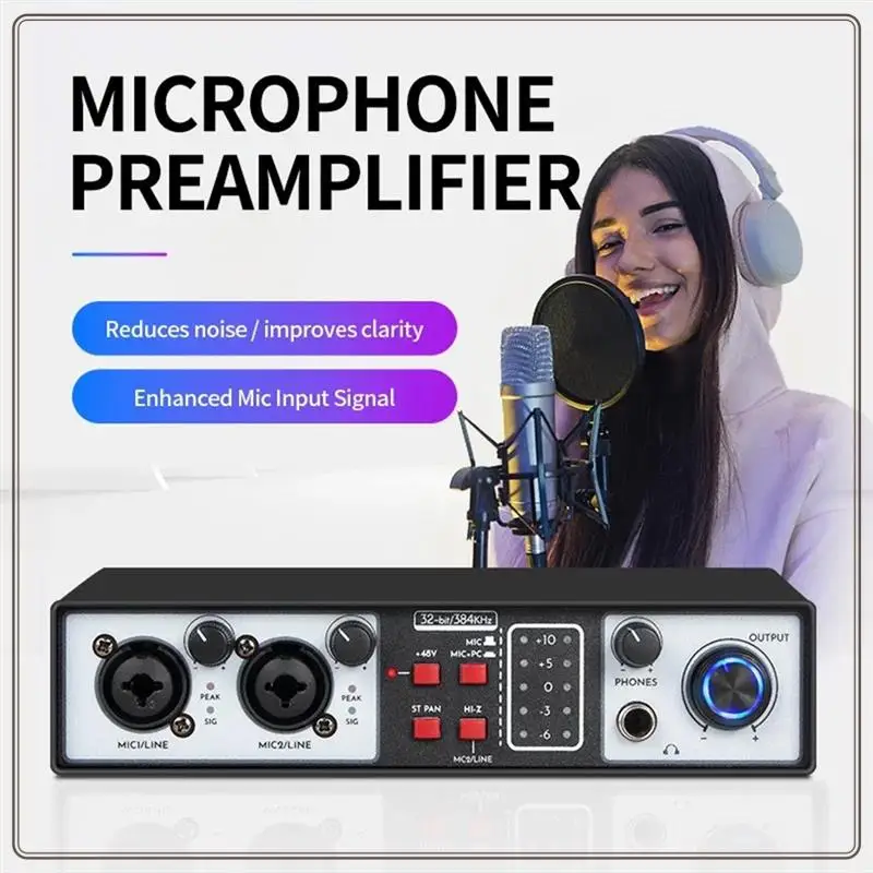 

Reliable-Professional 36Bit 384Khz Audio Interface 2 In 2 Out Usb Sound Card Recording For Music Studio Microphone DJ Mixer,Prof