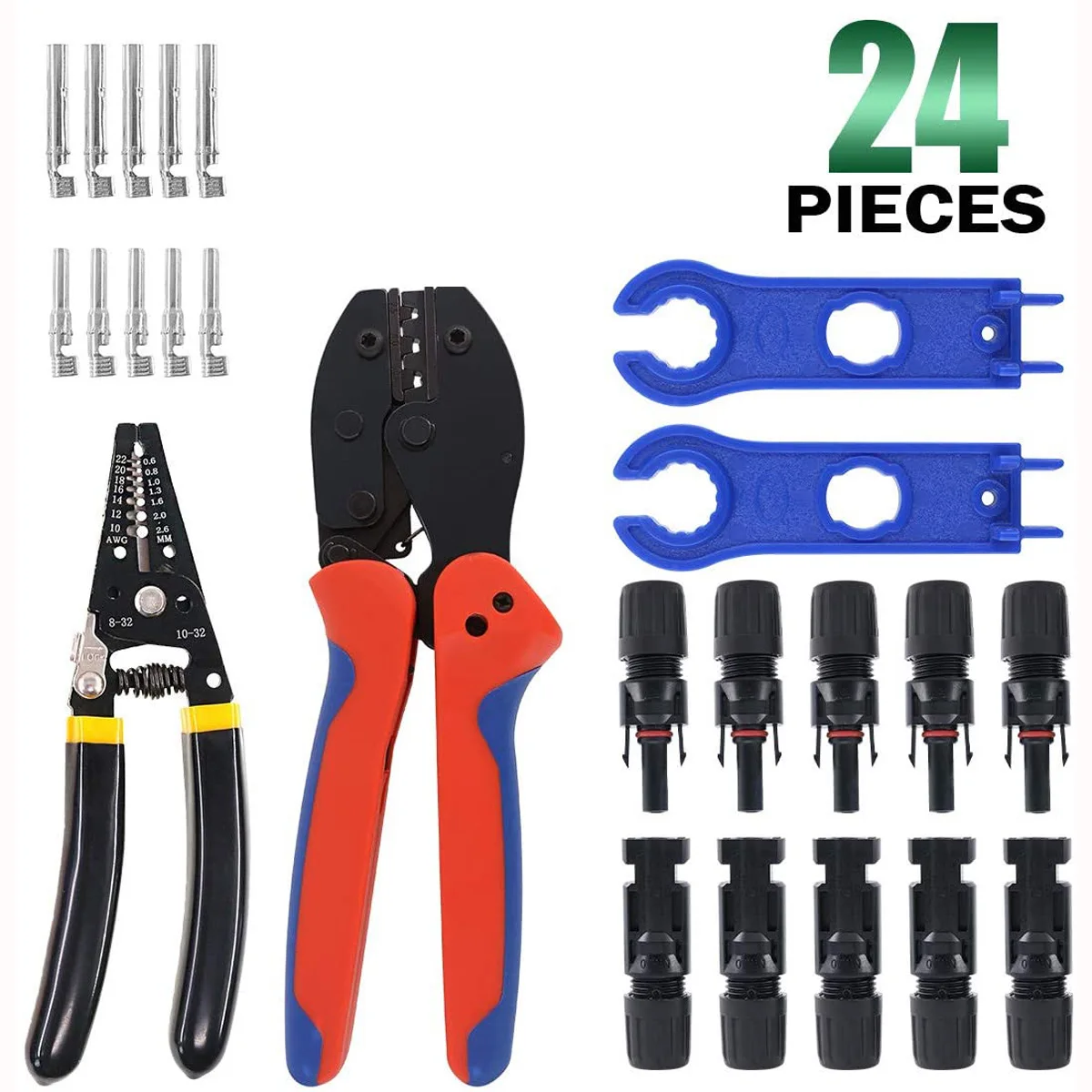 

MC4 Photovoltaic Cable Solar Connector Head LY-2546B Wire Clamp Terminal Crimping Pliers 2.5/4/6mm² 14-10AWG Tool Kit