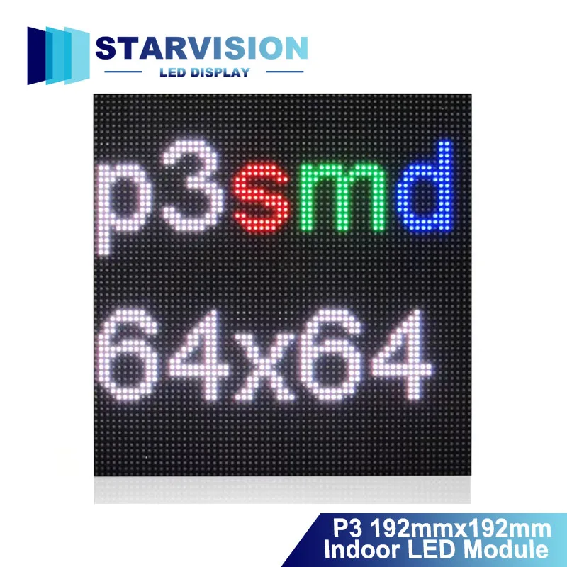 

P3 Indoor Full Color LED Matrix Module 192x192mm 64x64 Pixels SMD RGB Dot Matrix Display Board