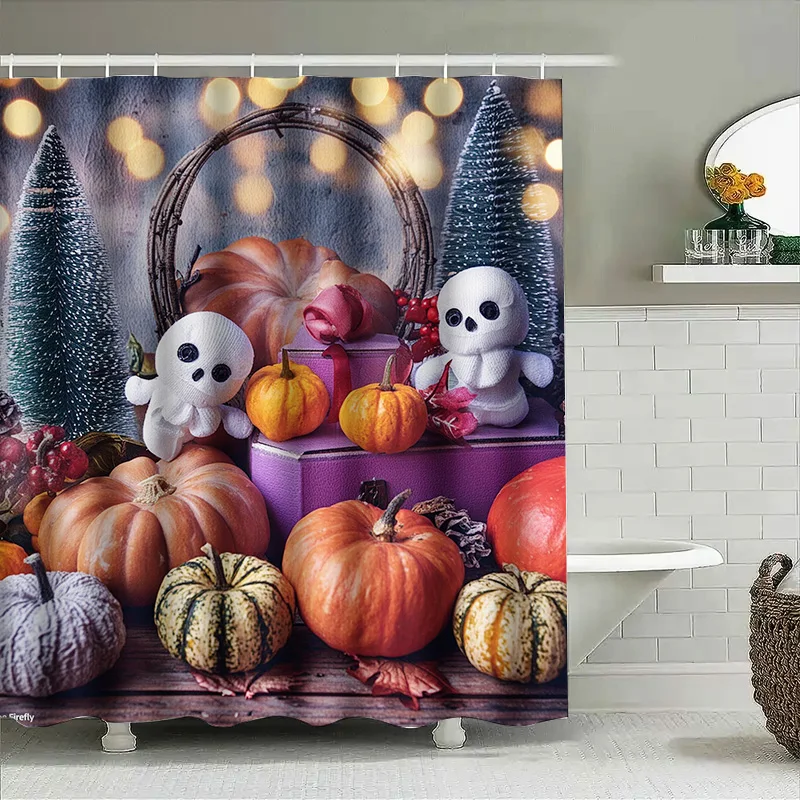 

Tuniu Halloween Pumpkin Decor Cute Ghosts Autumn Harvest Decor for Kids Room Living Room Backdrop