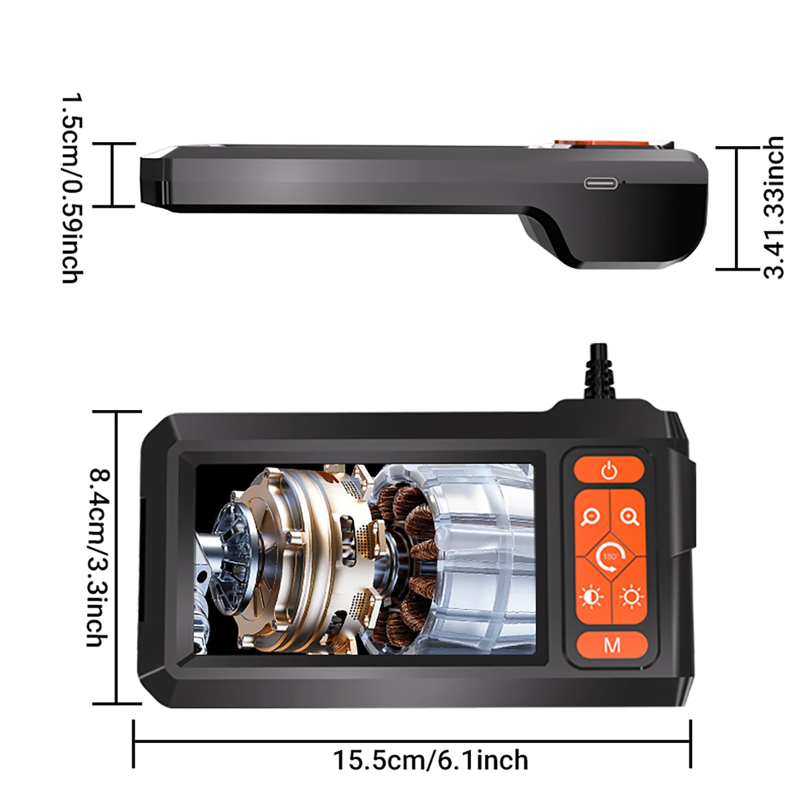 المنظار الصناعي 8 مللي متر 1080P HD 4.3 بوصة LCD كاميرا فحص Borescope الرقمية IP67 كاميرا ثعبان مقاومة للماء مع 8 مصابيح LED