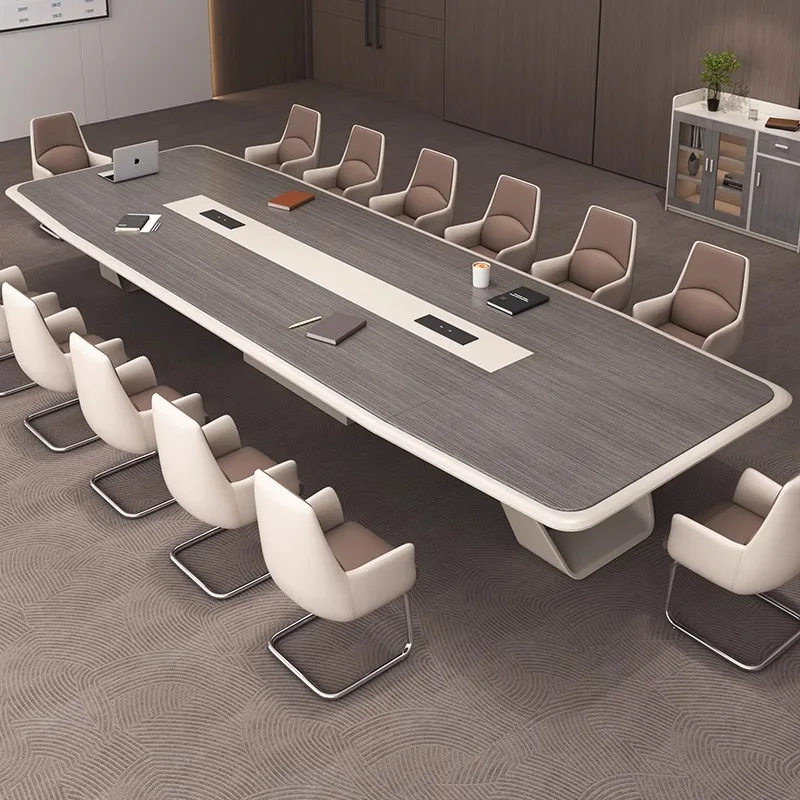 

Simple high-end conference, simple modern large conference room, meeting, training, negotiation, office desk