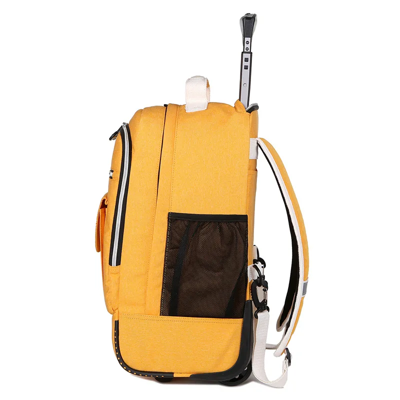 Mode Trolley Gepäck Rucksack Mit Rädern Reise Große Kapazität Trolley Taschen Roll Tasche Business Laptop Schul