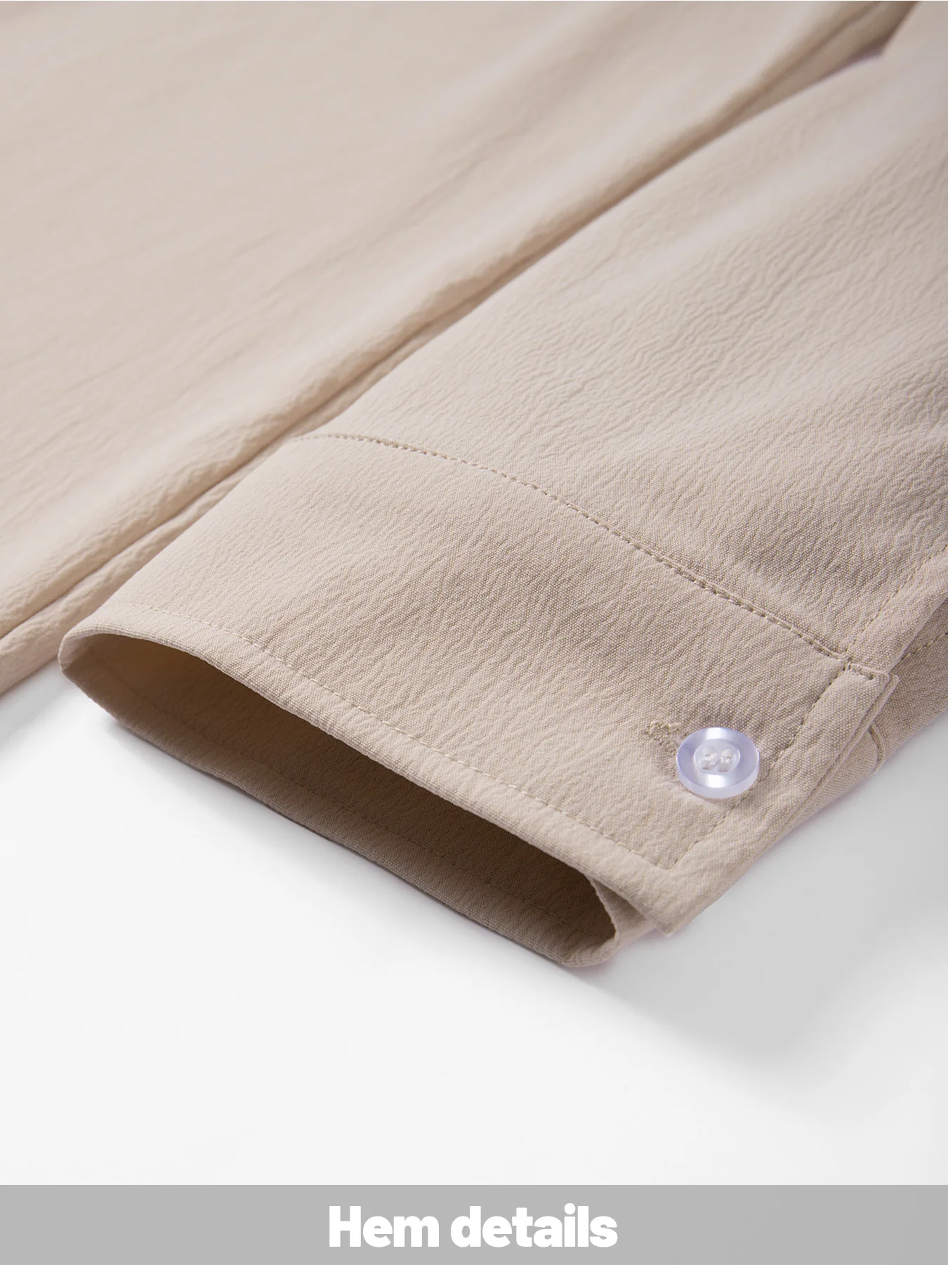 Men Mandarin Collar Henley Shirt Long Sleeve Half Button‑Up Textured Wrinkled Polyester Casual Business Shirts - view 5
