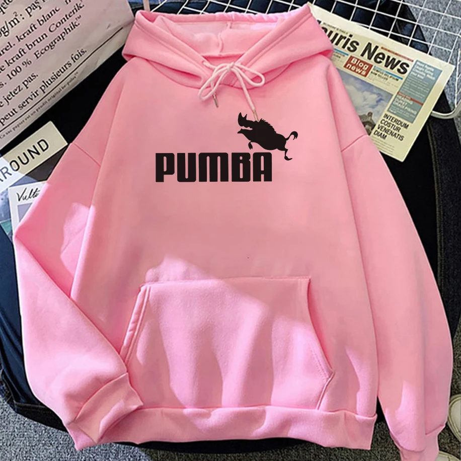 Joke The Pumba Bedruckte Herren- und Damen-Kapuzenpullover, Winter, lange Ärmel, Buchstabe, übergroß, lustig, locker, lässig, Hip-Hop-Paar-Top