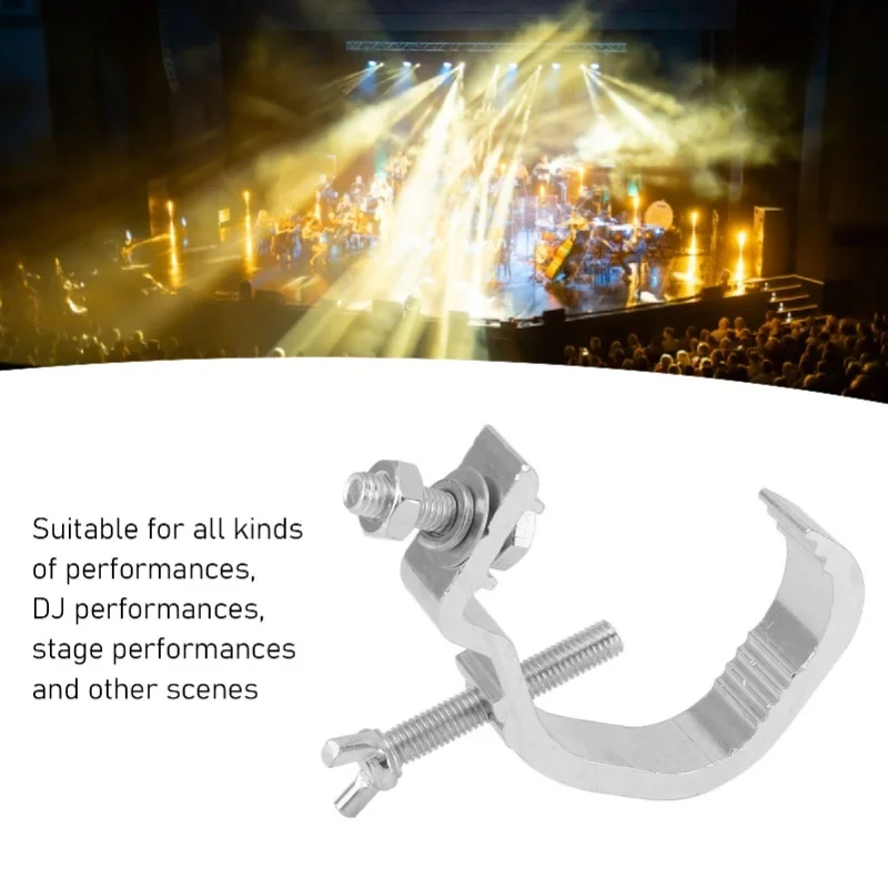 10 SZT. Zacisk do oświetlenia scenicznego 77lb, zacisk do konstrukcji typu truss, stop aluminium, łatwa instalacja, pasuje do rur o średnicy zewnętrznej od 30 do 52 mm, hak do montażu scenicznego.