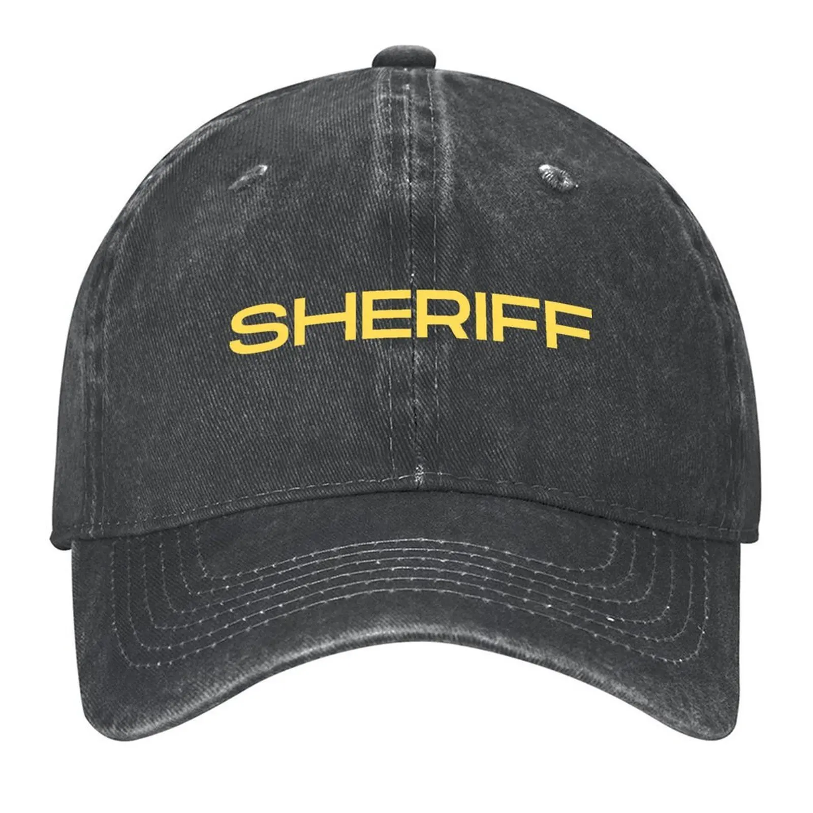 

Sheriff in Yellow Letters Baseball Cap foam party Hat Dropshipping Hat Man Luxury Golf Women's Golf Clothing Men's