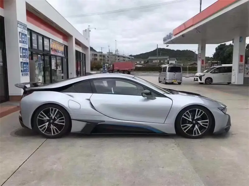 Atualizar kit de corpo estilo fibra de carbono forjado para bmw i8 difusores traseiros de lábio dianteiro saias laterais spoiler