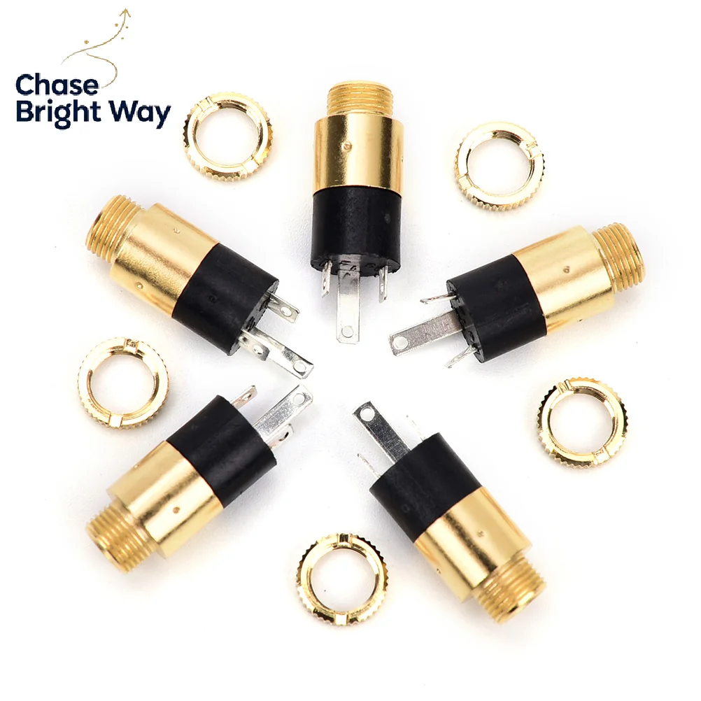 5PCS PJ392 3.5mm Stereo Female Sockect Jack 3.5 Audio Headphone Connector gold