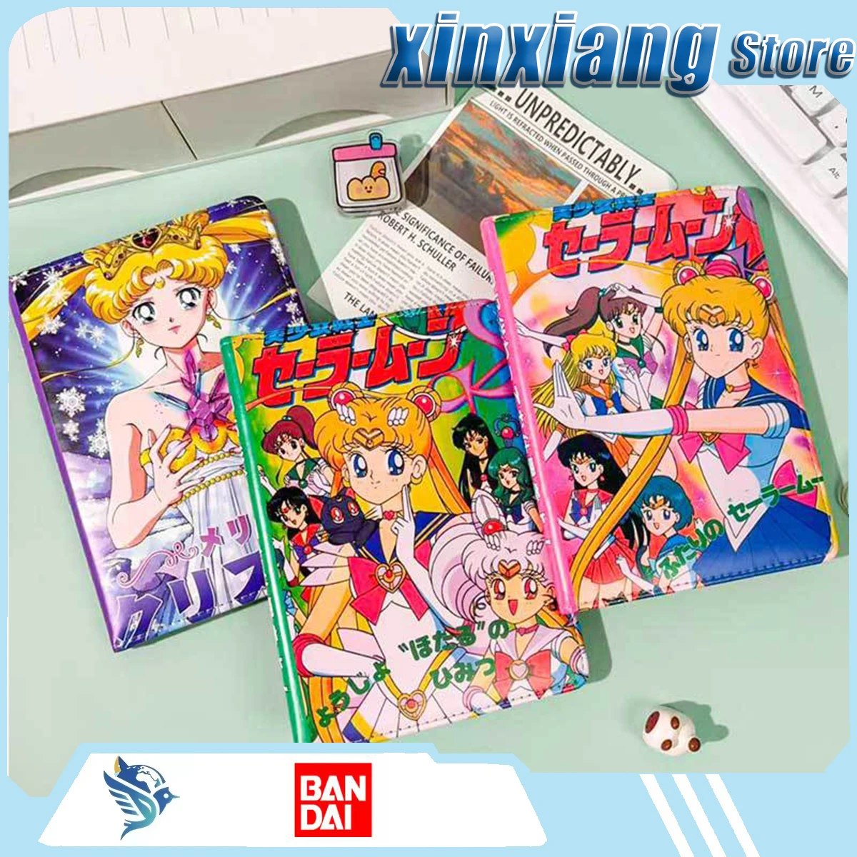 Bandai Sailor Moon Farbige Seitenbucher, Ledergebundenes Dekoratives Heft, Hochwertiges Cartoon-Skizzenbuch, Notizblock