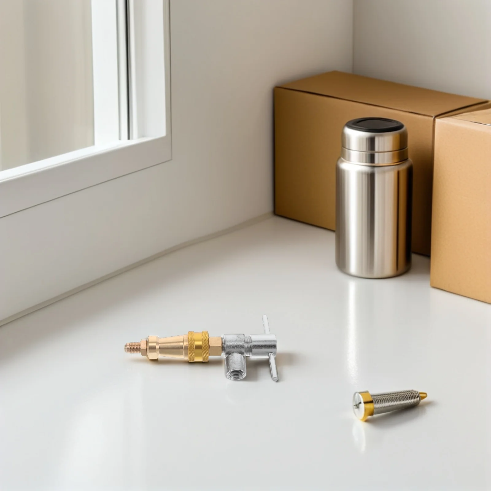 

Быстроразъемный фитинг для морозильной камеры, адаптер для соединителя фторидного шланга 1/4 дюйма для комплекта перезарядки холодильника, металлическая муфта, трубопровода