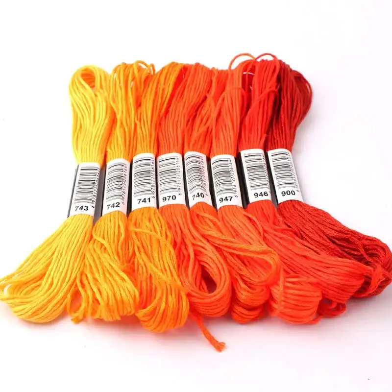 8 meters 8pcs Gradient color  Cross Stitch threads DIY braided wire Floss Skein Embroidery thread Weave bracelets thread