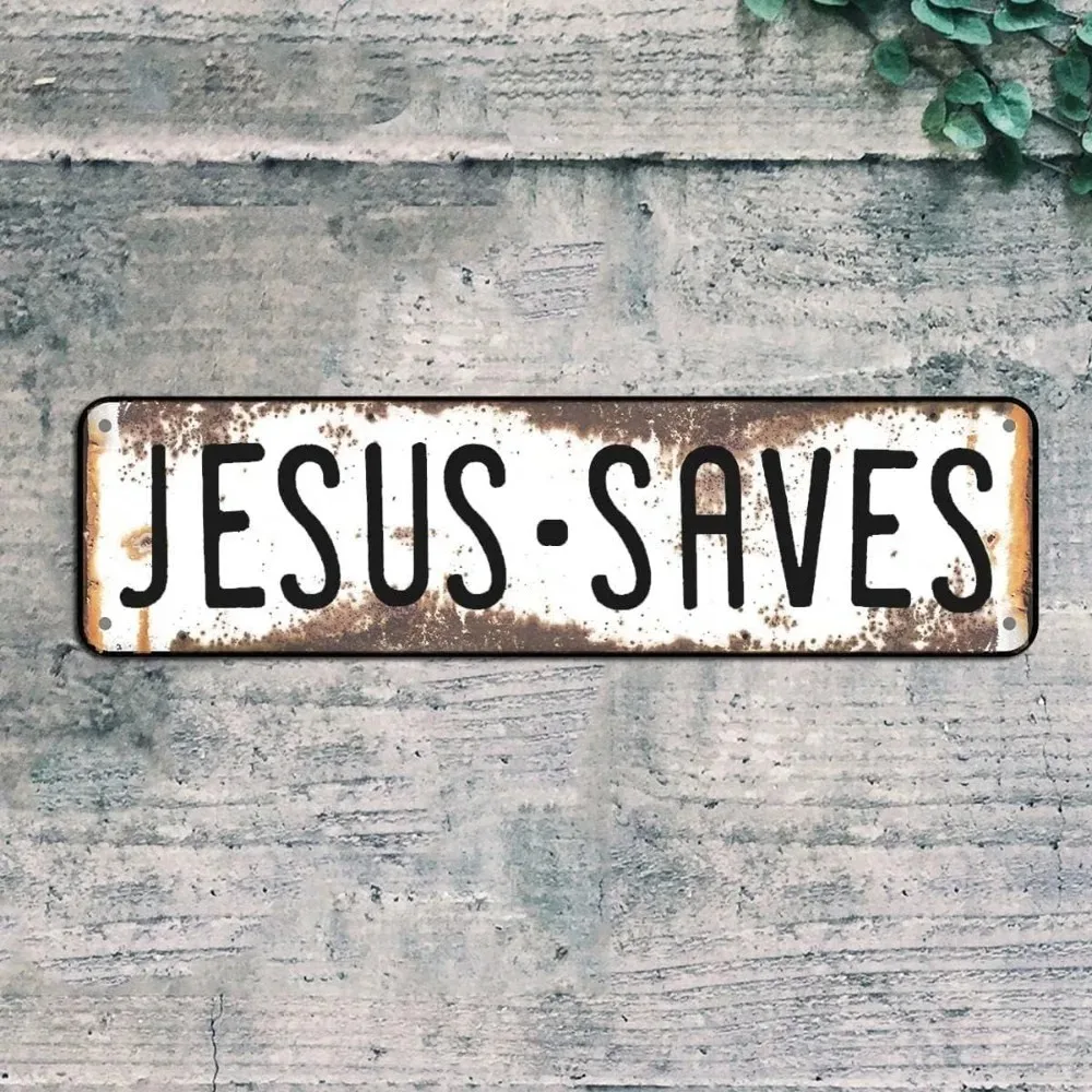 CIFbuy [2D Flat] Vintage Distressed Metal Plaque,Personalized Faith Text Wall Decor (Only For Decoration)