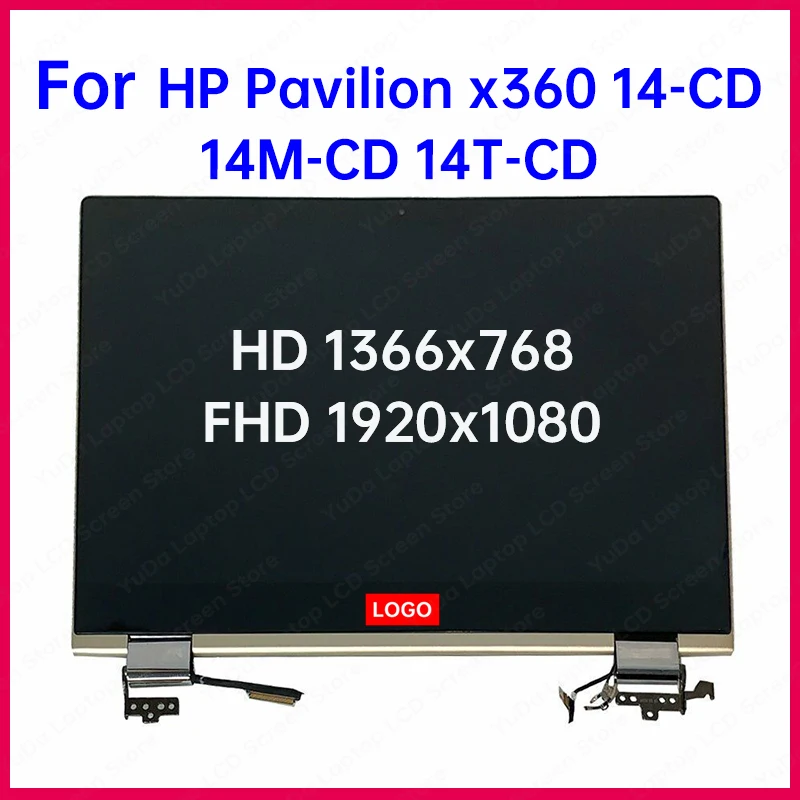 

14-дюймовый сенсорный ЖК-экран для ноутбука HP Pavilion x360 14-CD 14M-CD 14T-CD L18192-001, сменная деталь в сборе, верхняя часть 1920x1080