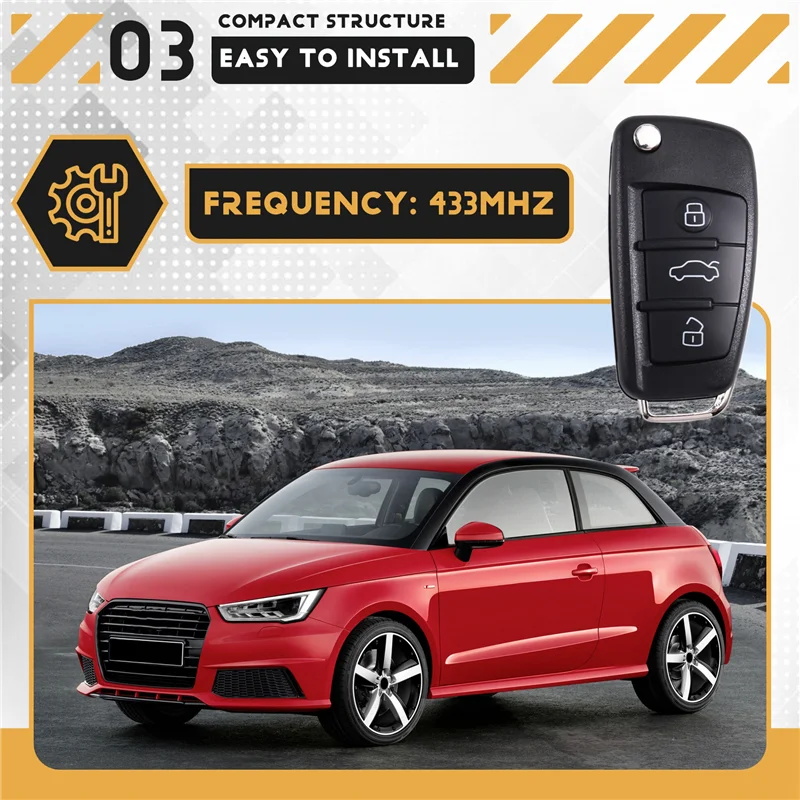 

Умный дистанционный ключ Well-Car с 3 кнопками для чипа A3 A4 TT ID48 433 МГц 8P0837220D