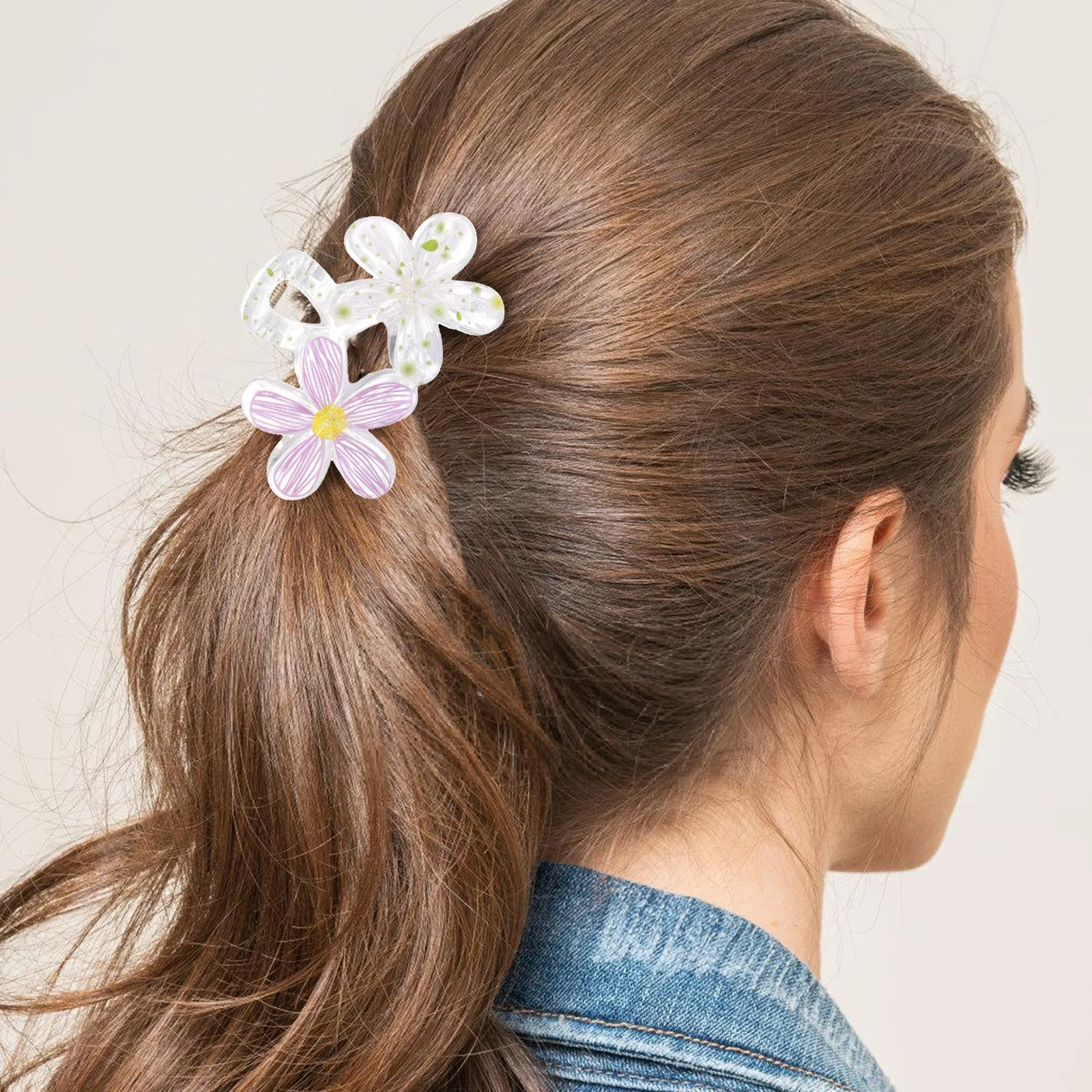 

6 pcs Flower Women Girls Thick Styling Hair Accessories Floral Barrettes Claw Clip Women Claw Clip for for Hair