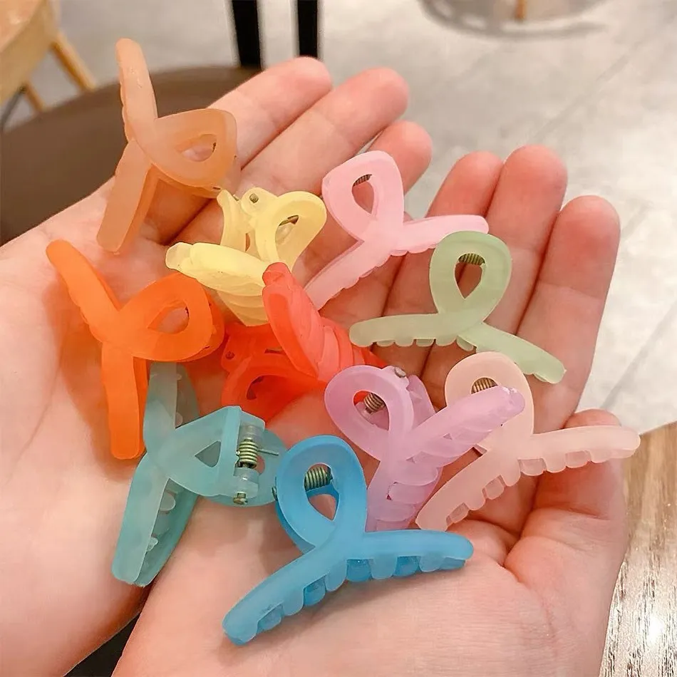 

Little Girl Hair Clips Children Candy Color Non-Slip Hair Claws Kids Korean Fashion Headwear Clothing Accessories 10-Pack Set