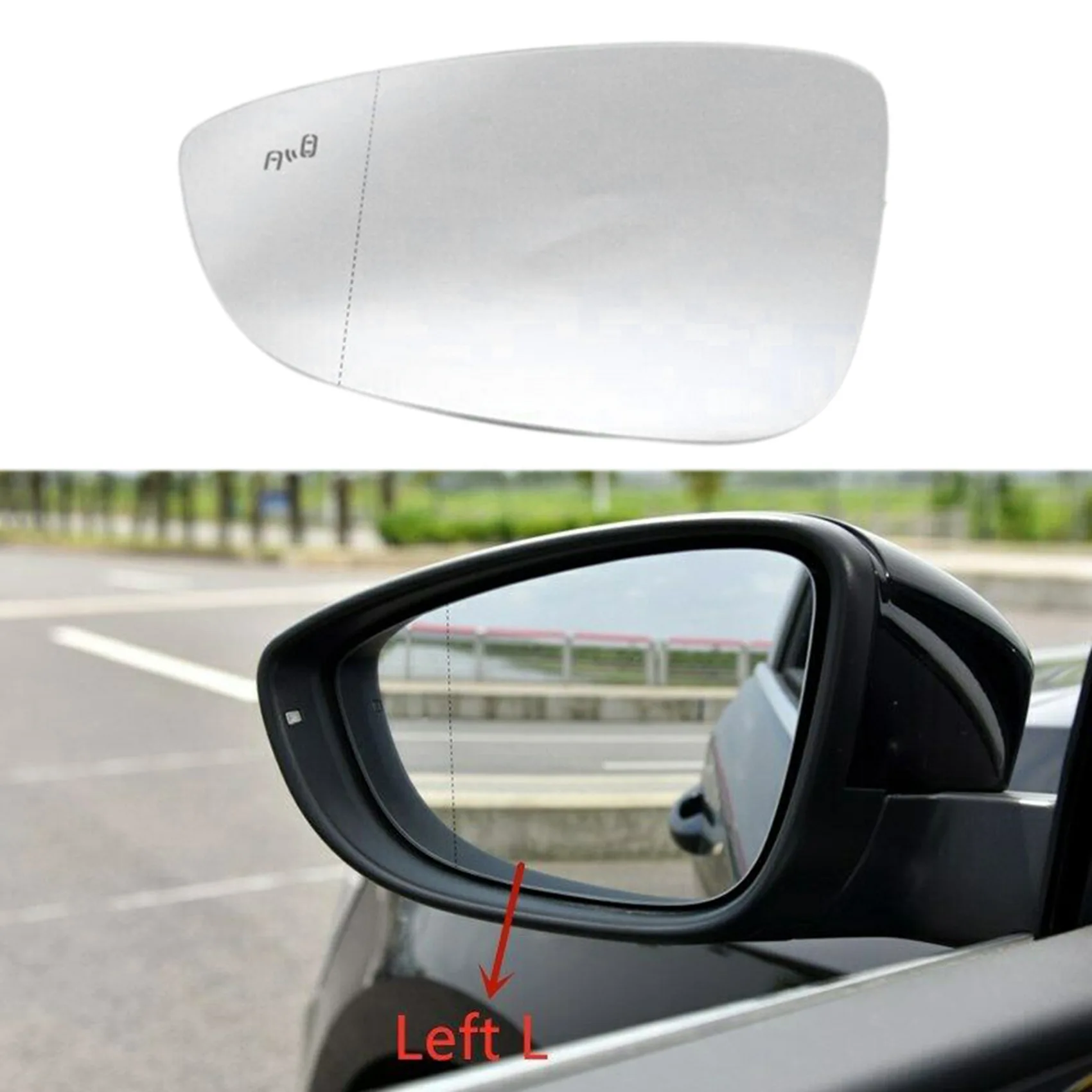 Car Left Heated Blind Spot Rear Mirror Glass For-Jetta Passat B7 Bettle Scirocco 3C8857521 3C8857522