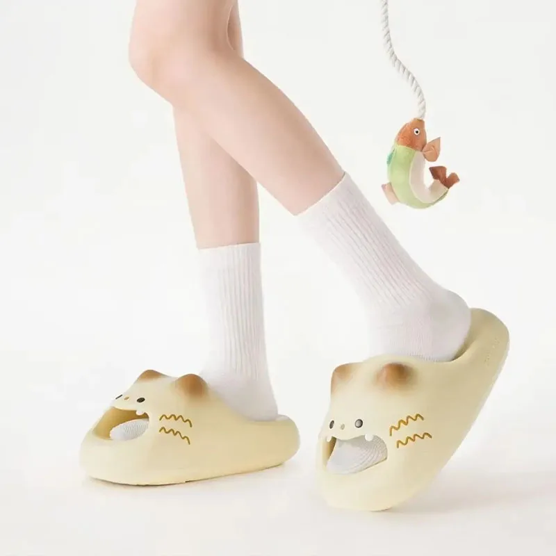 New Pink Cat Inspired EVA Summer Slides Slippers Women's Odor Resistant Ultra Comfy Shoes Woman Non Slip Beach Pool Slipper Open