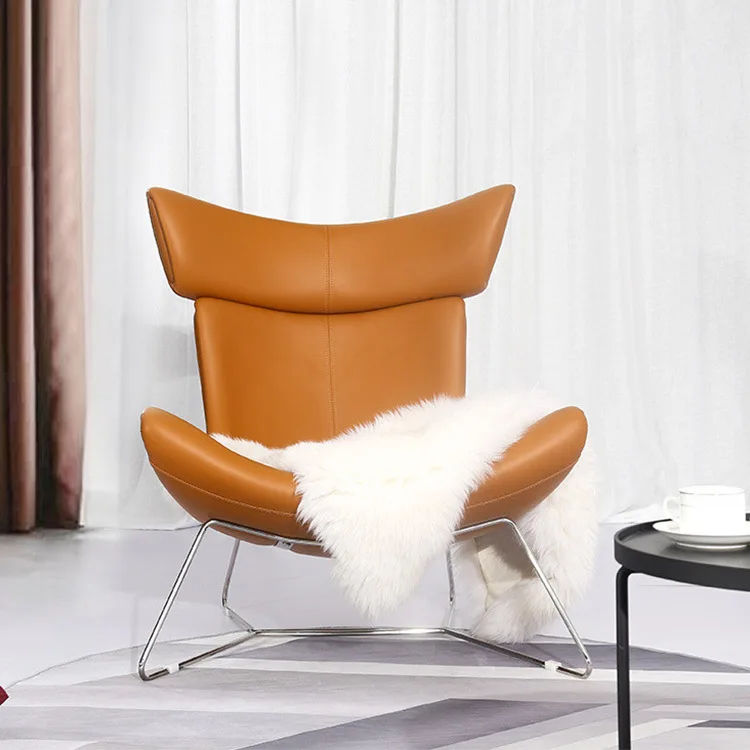 Nordic single sofa chair living room balcony snail chair lazy sofa leisure tiger chair leather Imola chair