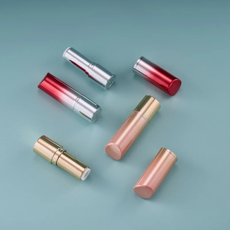 10/30pcs Gradient Pink/Red Round Empty 12.1mm Lipstick Tube Lip Balm Container Lipstick Shell Packaging Cosmetics Refillable