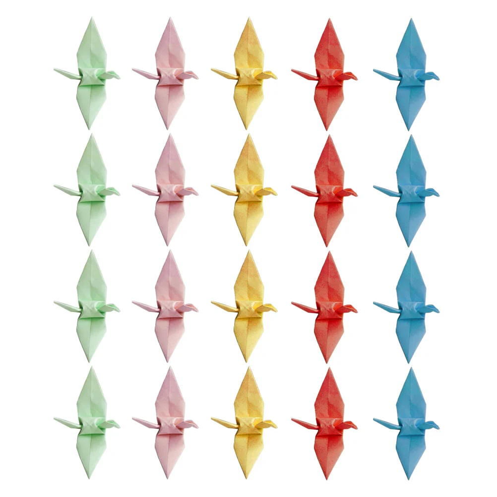 100pcs Origami Crane Decorations 9Cm Handmade Paper Cranes For Wedding Party Diy Craft Projects Mixed Color Pearl Effect Wind