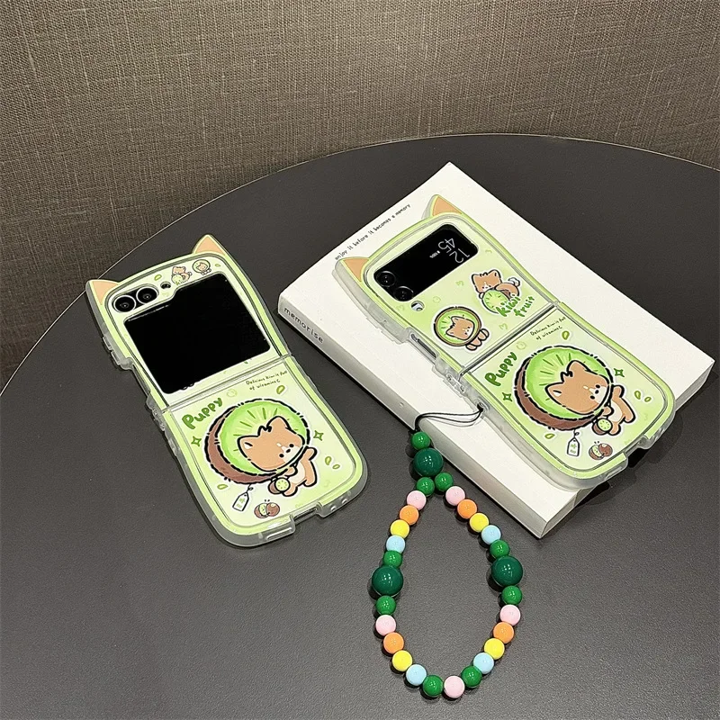 

Kiwi Fruit Puppy Phone Case for Samsung Galaxy Z Flip 6 5 4 3 Protective Back Cover for ZFlip4 ZFlip5 ZFlip6 Case