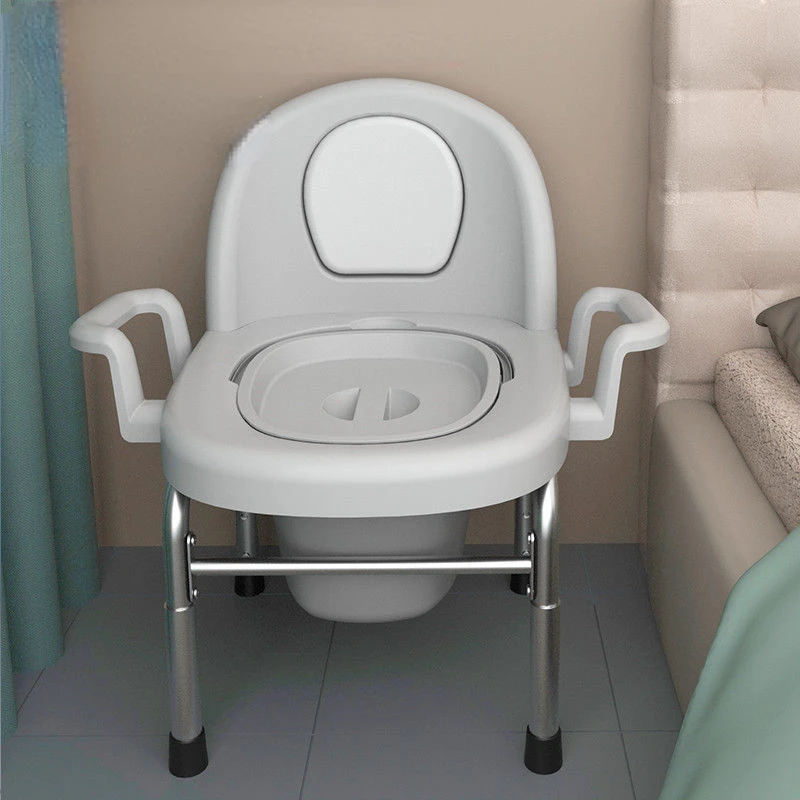 Safety Armrests Elderly Commode Chairs, Portable Toilet Chair for Disabled People Aids, Household Toilet Stool Squat Toilet Seat