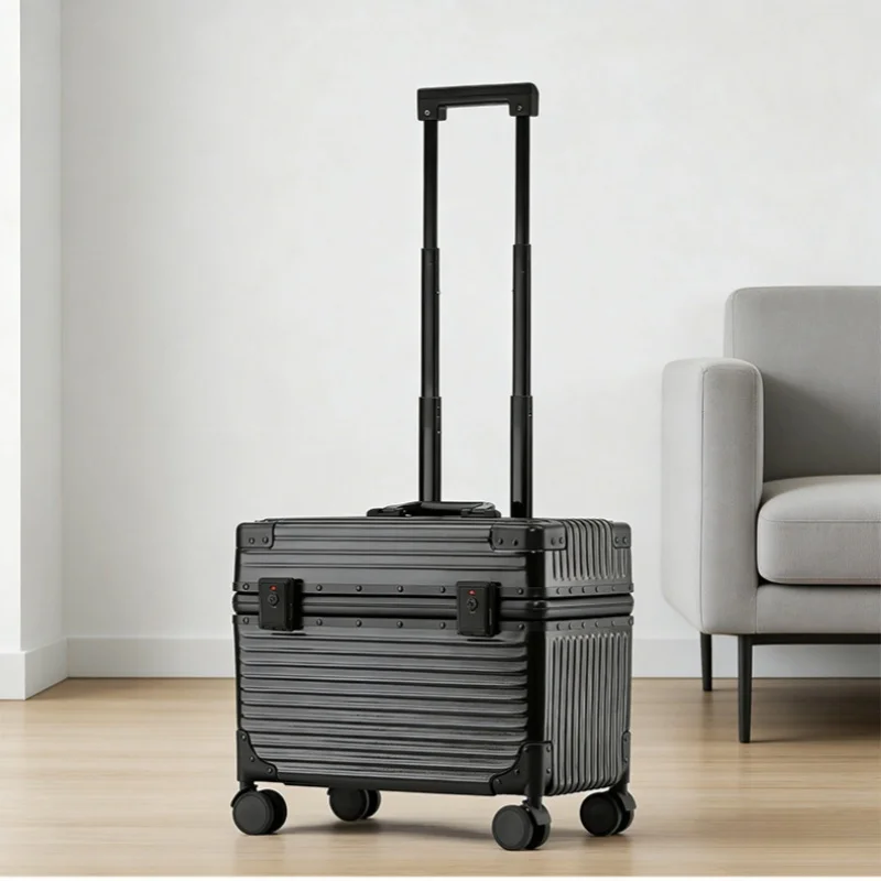 Carry On 18 Inch Aluminum Alloy Frame Luggage Men's PC Material Suitcase Women's Tool Luggage Photography Luggage