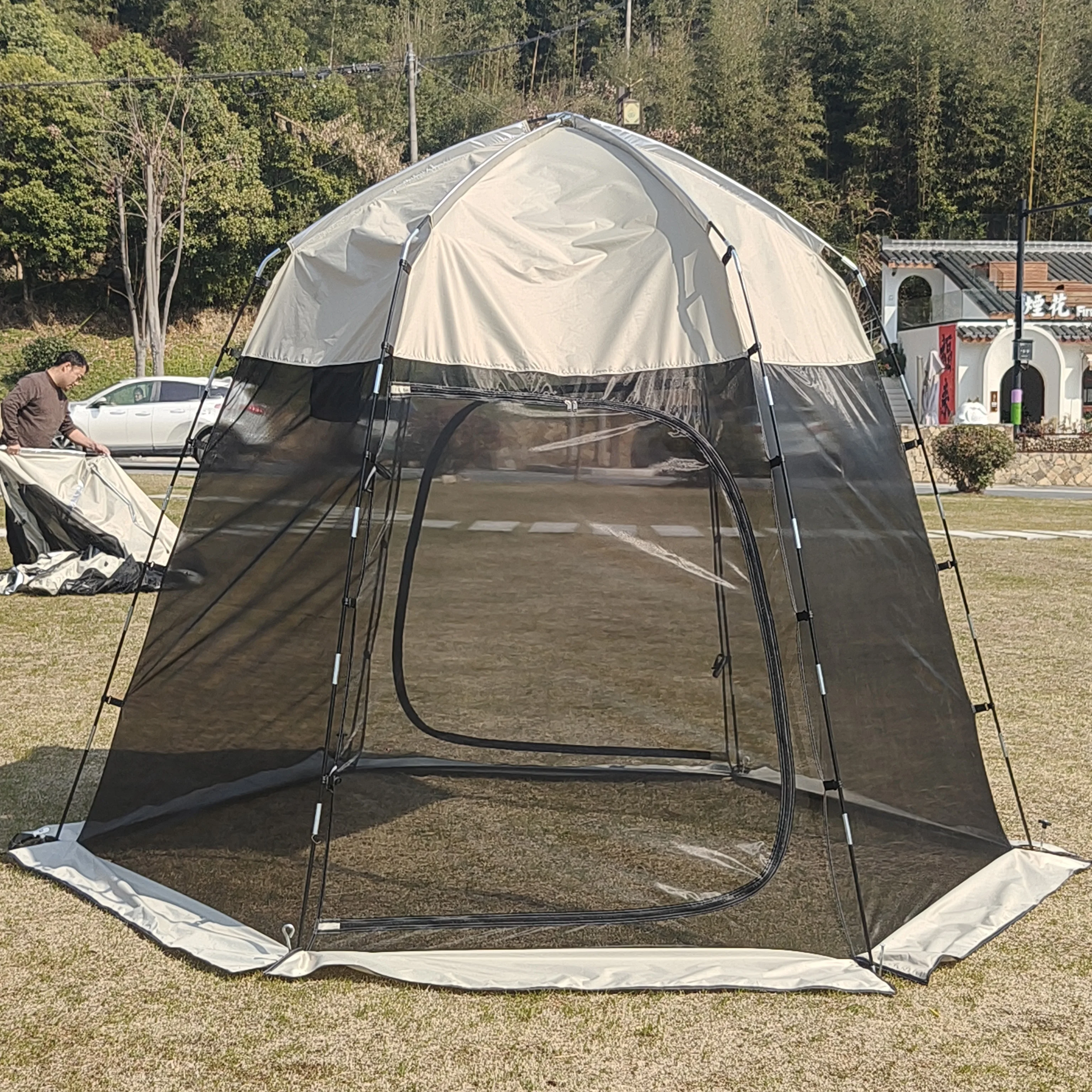 Screen House Tent, 6 Person Portable Screen Gazebo W/Carry Bag, Netting Sides & Ground Stakes, Quick Setup, Screened in Canopy