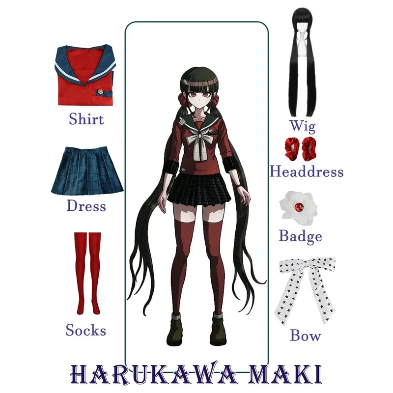 Danganronpa Harukawa Maki Cosplay Kostüm Anime Super Uniform Für Frau Halloween